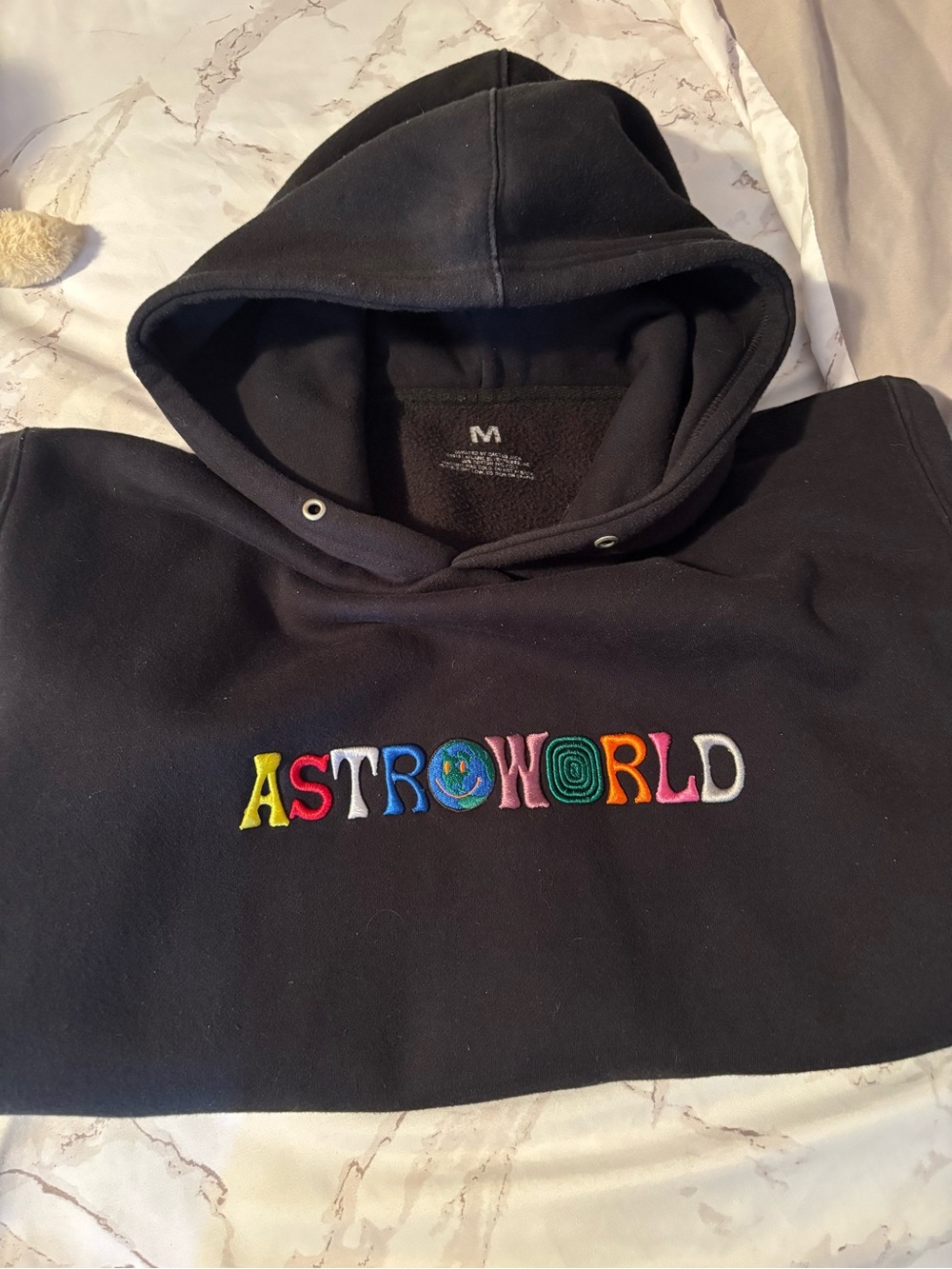 Cactus Jack by Travis Scott Black Astroworld Embroidered Logo Hoodie